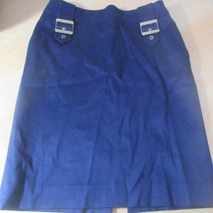 Authentic GUCCI Blue Skirt Side Pockets Back Split